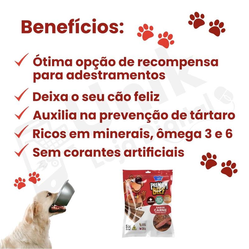 Bifinho para Cães Premium Beef Sabor Carne 50g Mister Bone
